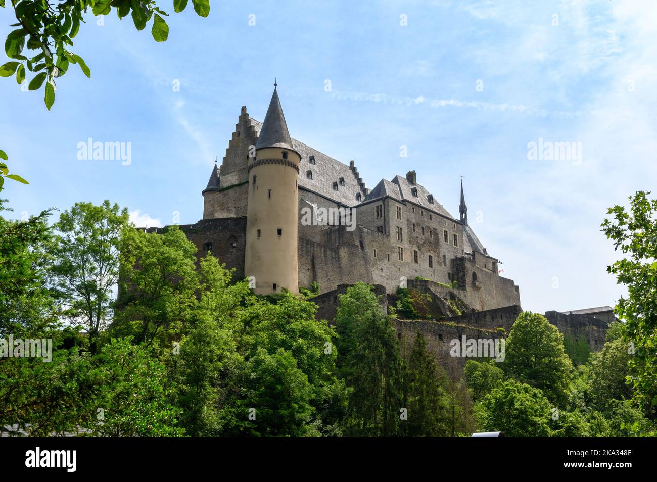 Schloss Vianden in Luxemburg. Stockfoto