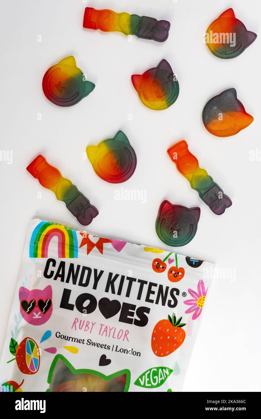 Candy Kittens liebt Gourmet-Süßigkeiten Stockfoto