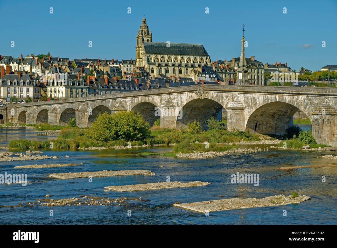Die Stadt Blois an der Loire, Loir-et-Cher, Frankreich. Stockfoto