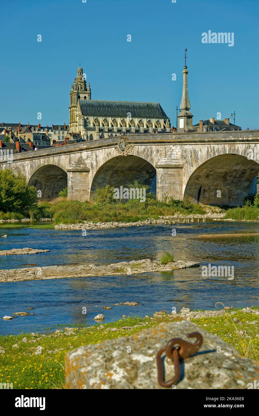 Die Stadt Blois an der Loire, Loir-et-Cher, Frankreich. Stockfoto