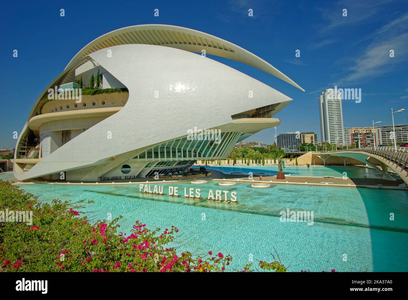 Palau de les Arts Reina Sofia, Palast der Künste in der Stadt Valencia, Provinz Valencia, Spanien. Stockfoto
