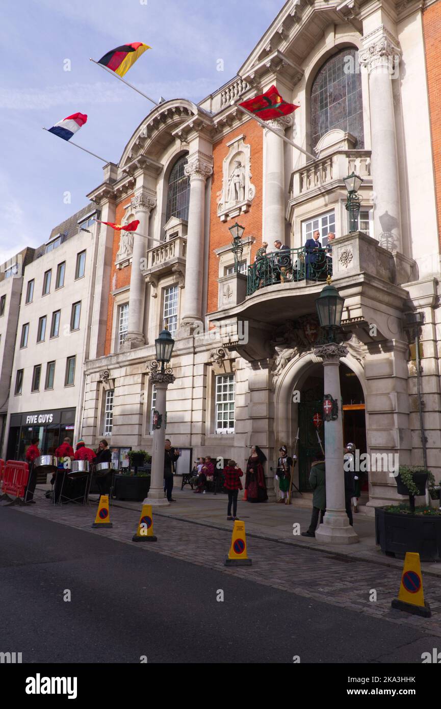 Das Rathaus in Colchester am Tag des jährlichen Oyster Feast 2022. Stockfoto