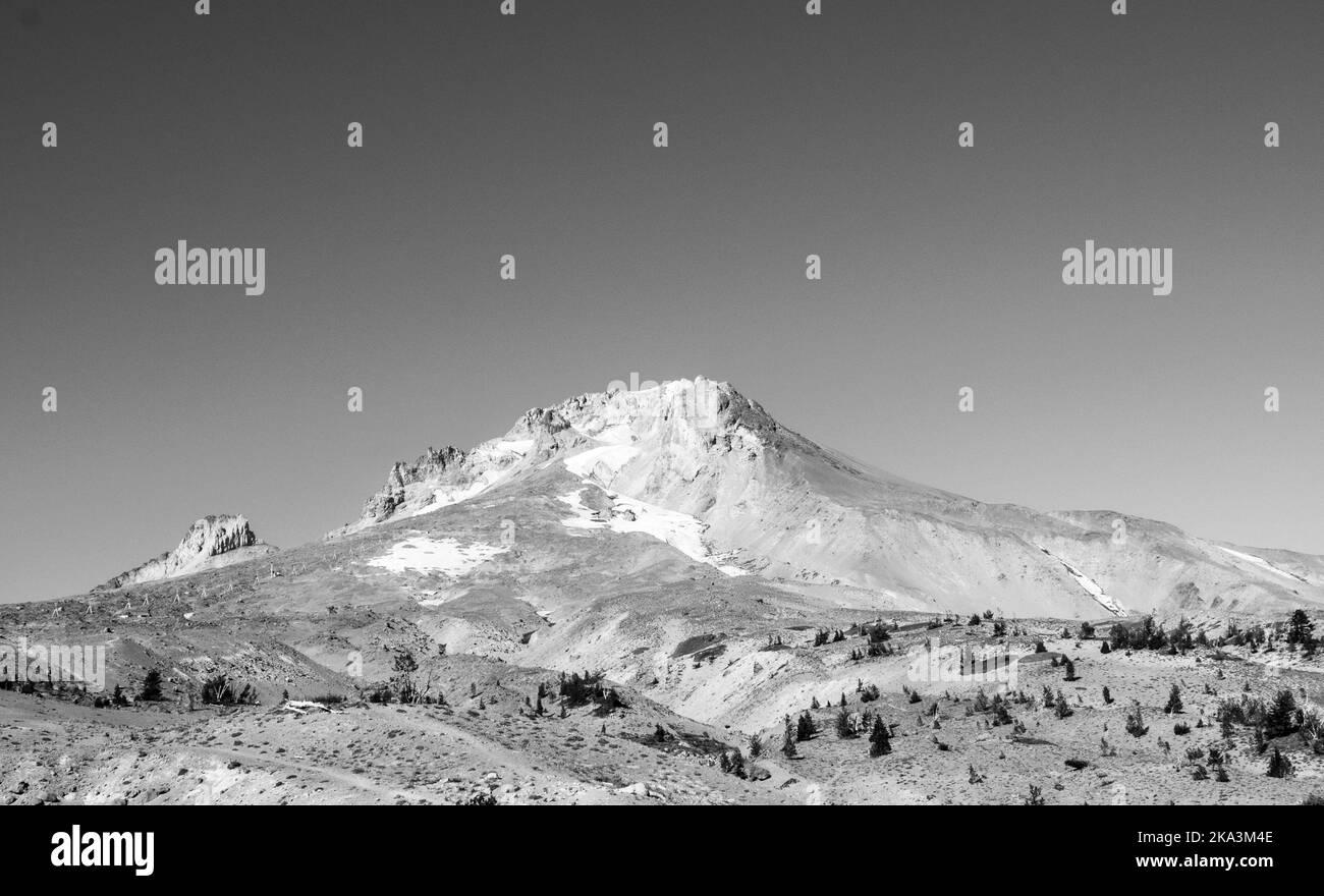 Blick auf Mount Hood von der Timberline Lodge in Oregon. Stockfoto