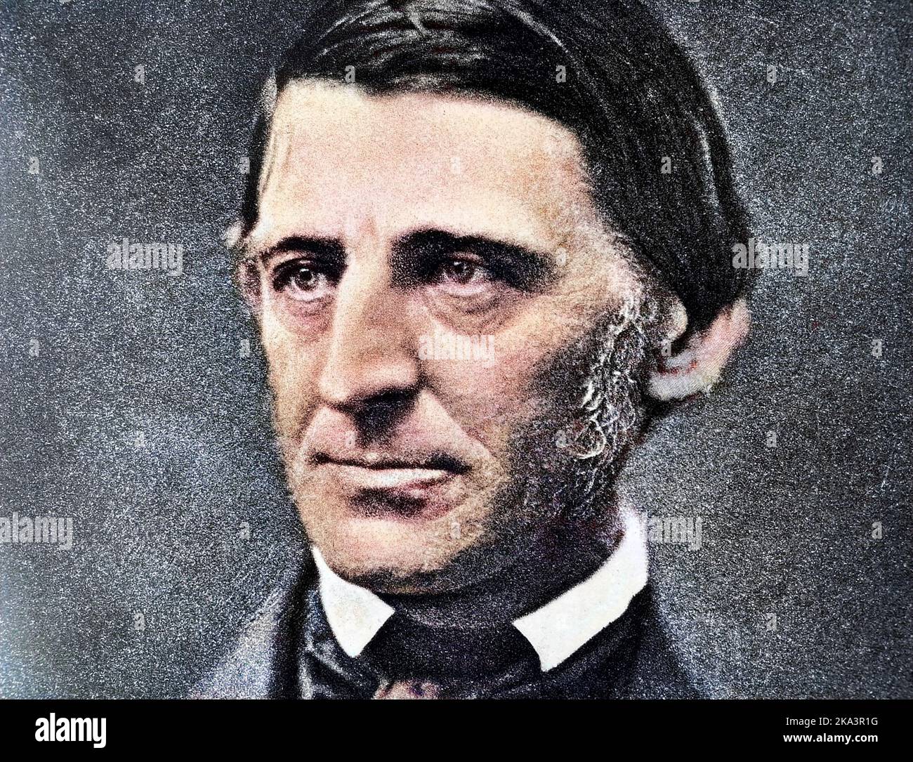 RALPH WALDO EMERSON (1803-1882) amerikanischer Schriftsteller, Philosoph, Abolitionist, um 1957 Stockfoto