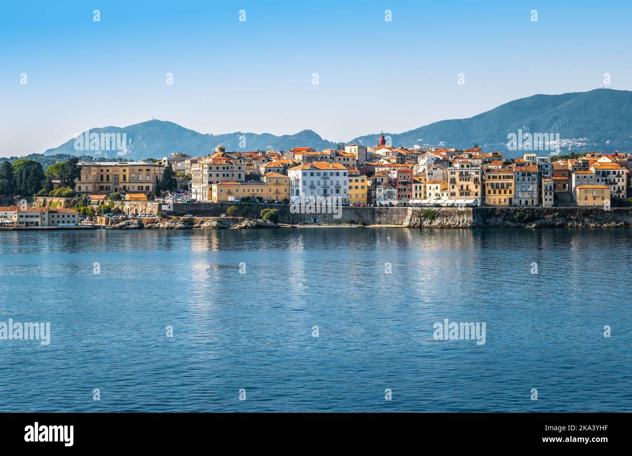 Korfu, Griechenland. Panoramablick auf die Stadt. Stockfoto