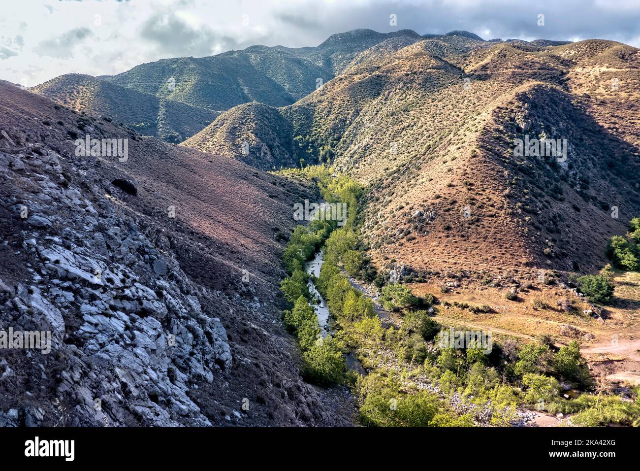 Wandern in die heißen Quellen von Deep Creek, Pacific Crest Trail, Heperia, Kalifornien, USA Stockfoto