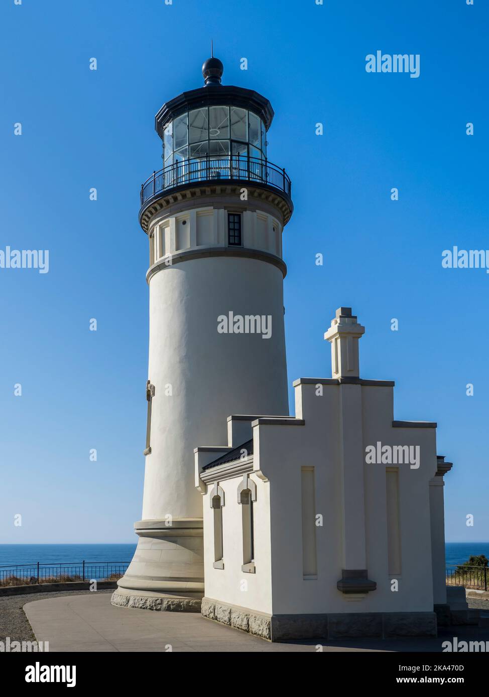 North Head Lighthouse, Cape Disappointment State Park in der Nähe von Ilwaco, Washington. Stockfoto