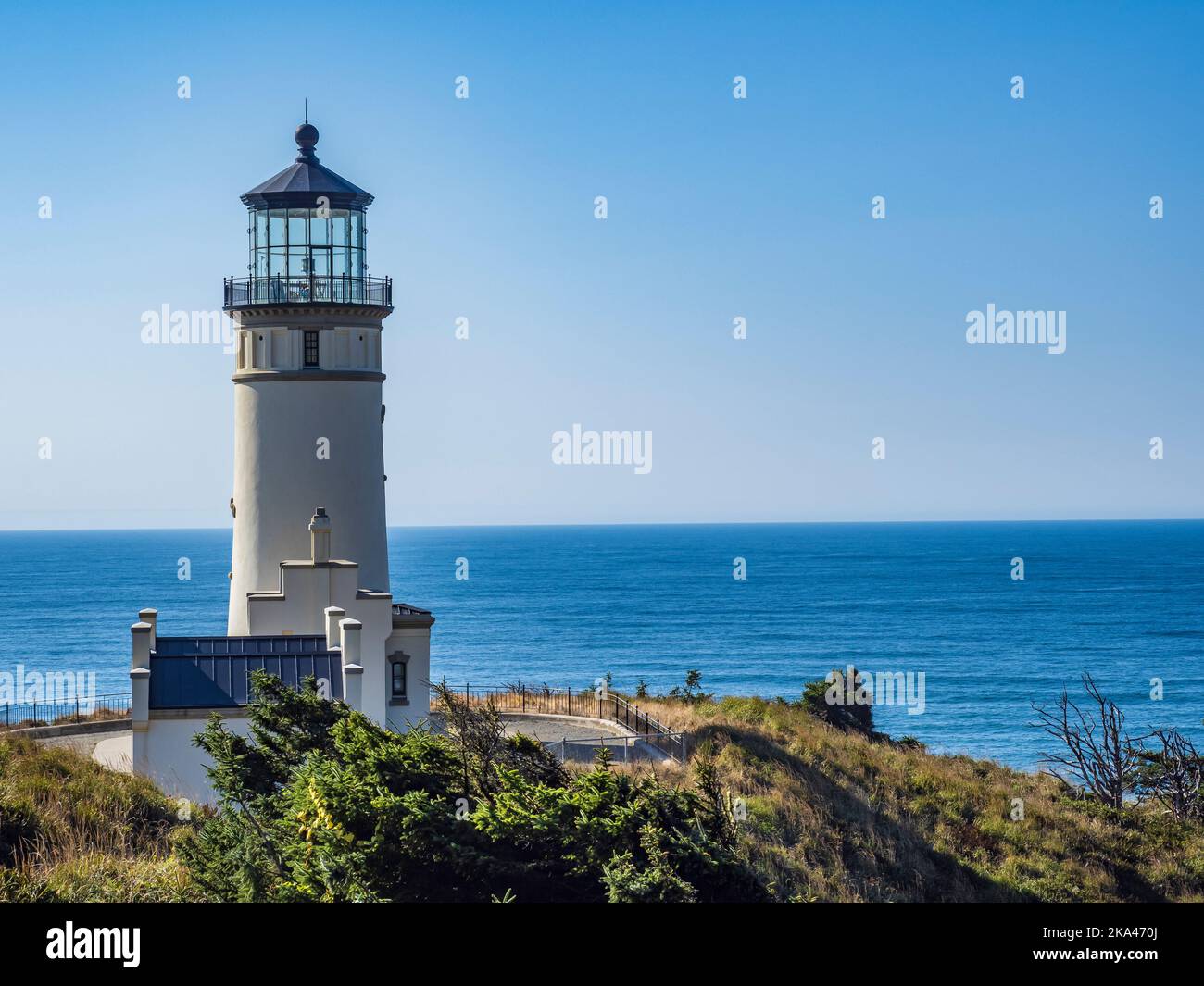 North Head Lighthouse, Cape Disappointment State Park in der Nähe von Ilwaco, Washington. Stockfoto