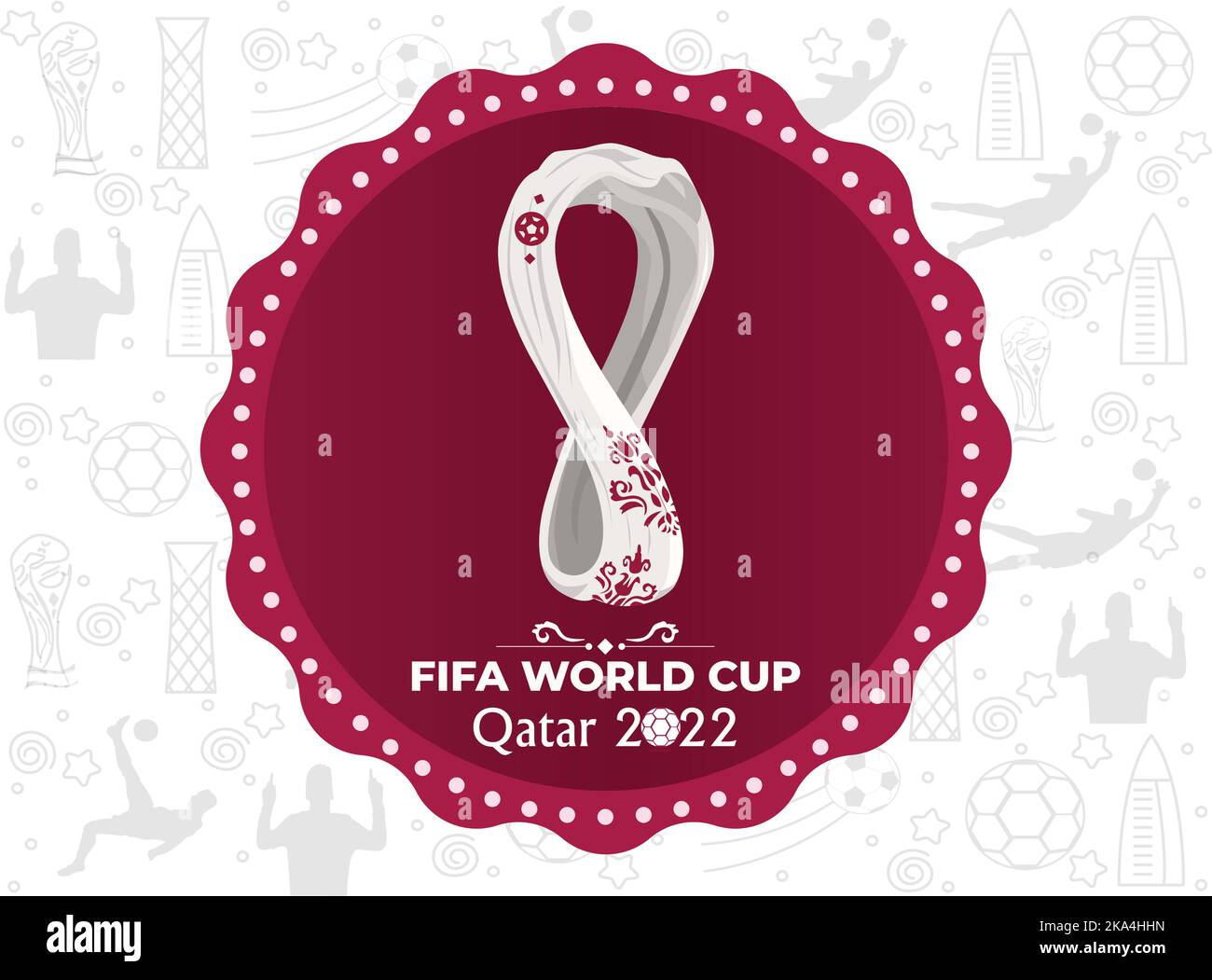 Fußball-WM-Logo auf weißem Hintergrund Stock Vektor