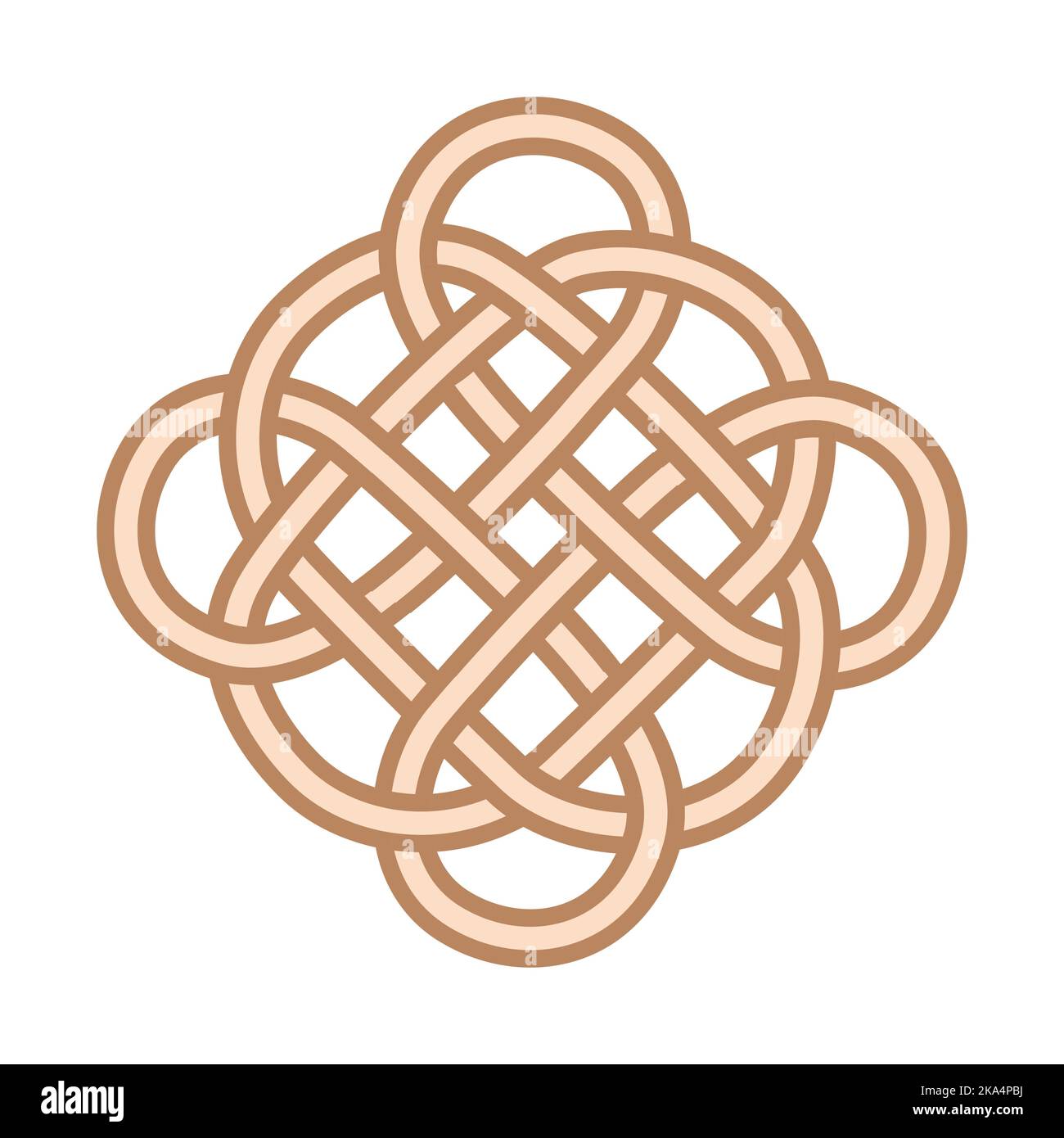 Mystische Knoten der Langlebigkeit und Gesundheit, ein Zeichen des Glücks Feng Shui, die Unendlichkeit Knoten, Gesundheit Symbol Tattoo Stock Vektor