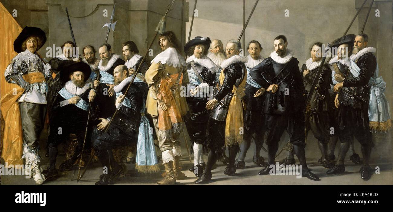 Die karge Kompanie, die Kompanie von Kapitän Reinier Reael und Leutnant Cornelis Michielsz. Blaeuw, Amsterdam, 1637, bekannt als die „magere Company“. Gemälde von Frans Hals und Pieter Codde Stockfoto