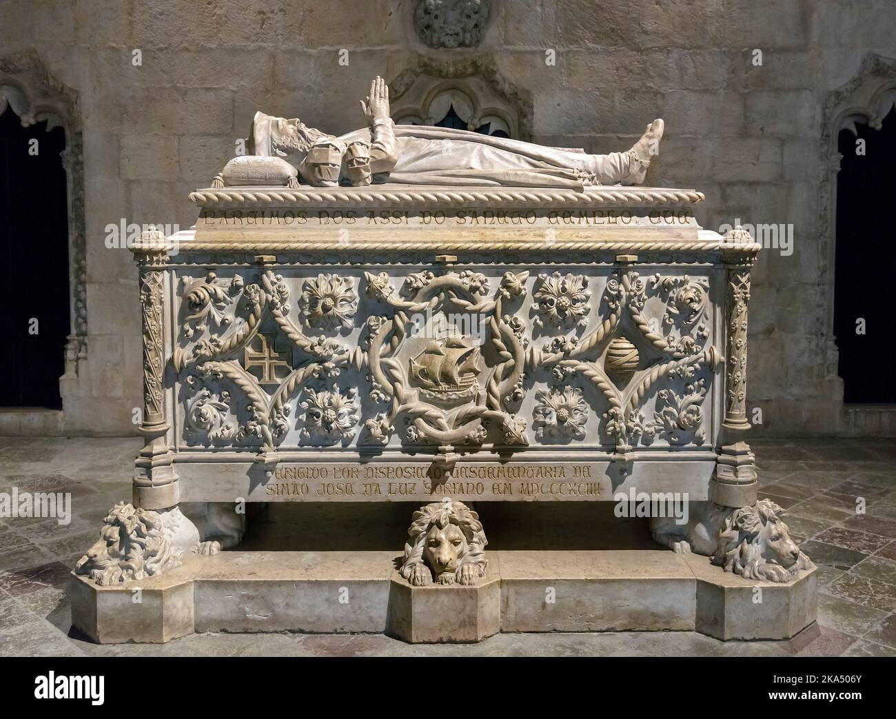 Grab von Vasco da Gama im Kloster Jerónimos, Lissabon, Portugal Stockfoto