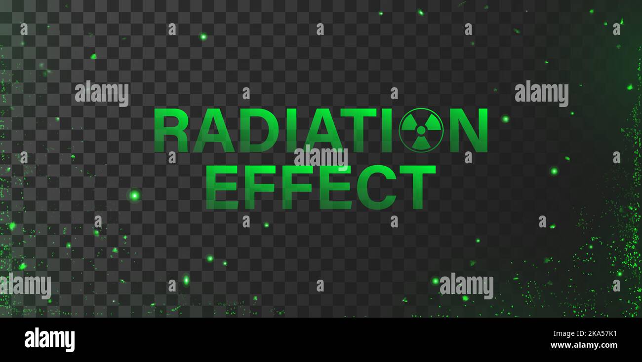 Strahlenexpositionseffekt für Spiele, UI, GUI. Grüne Strahlung Stock Vektor