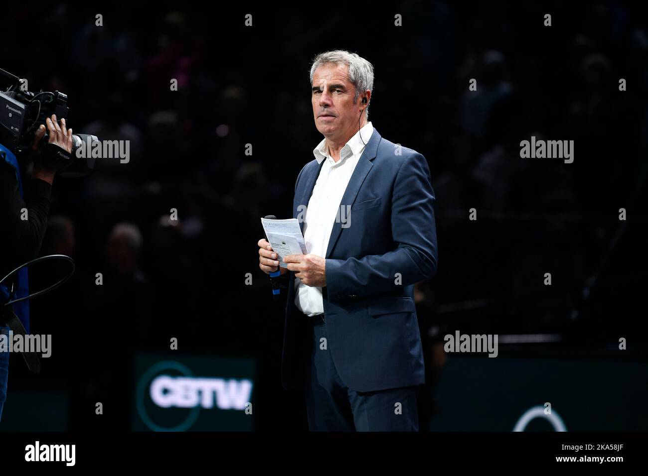 Paris, Frankreich. Am 31. Oktober 2022 wurde Gilles Simon von Frankreich während des Rolex Paris Masters, ATP Masters 1000 Tennisturniers, am 31. Oktober 2022 in der Accor Arena in Paris, Frankreich, vertreten. Foto von Victor Joly/ABACAPRESS.COM Stockfoto