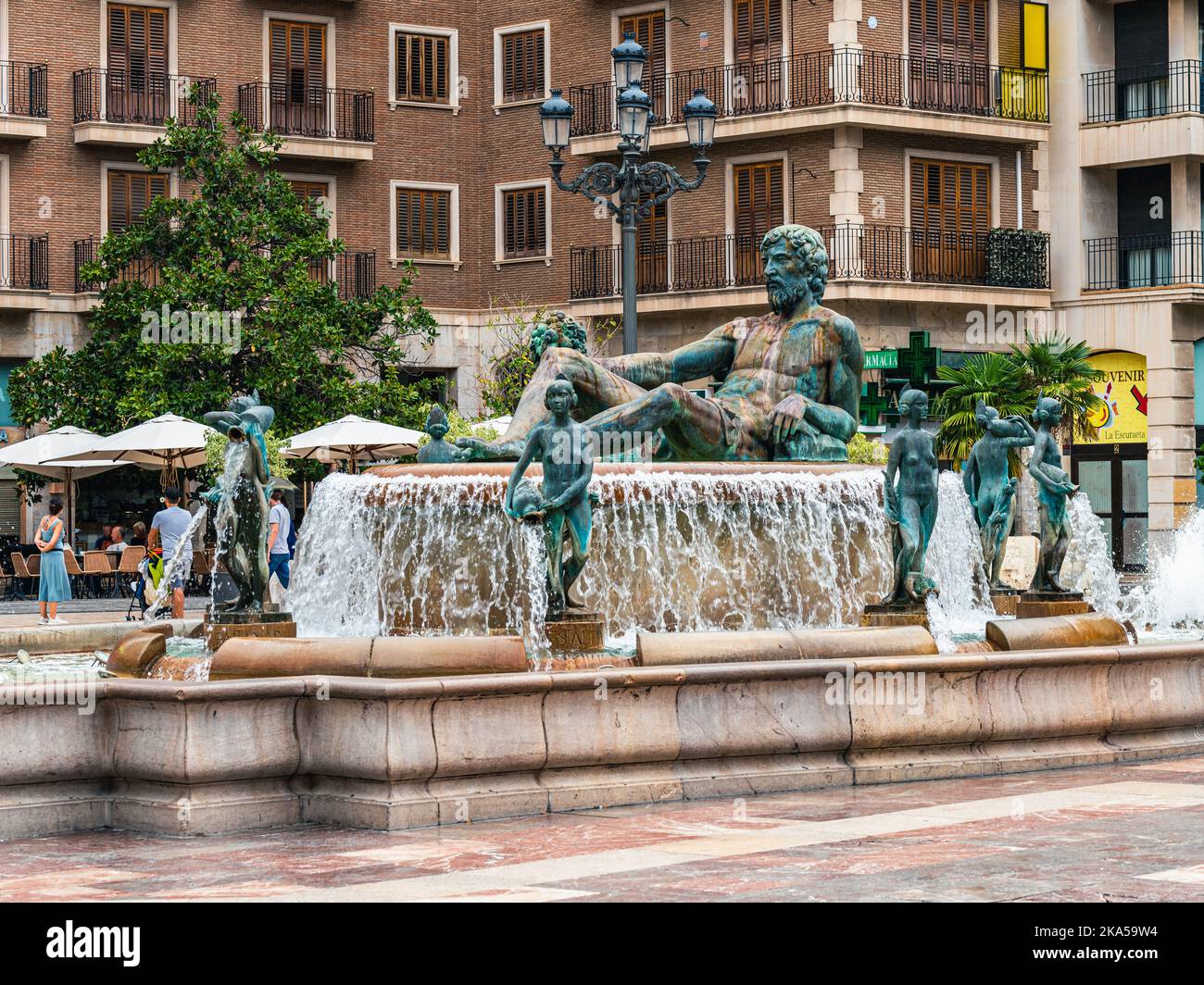 Turia-Brunnen, Virgin Square, Valencia, Spanien, Europa Stockfoto