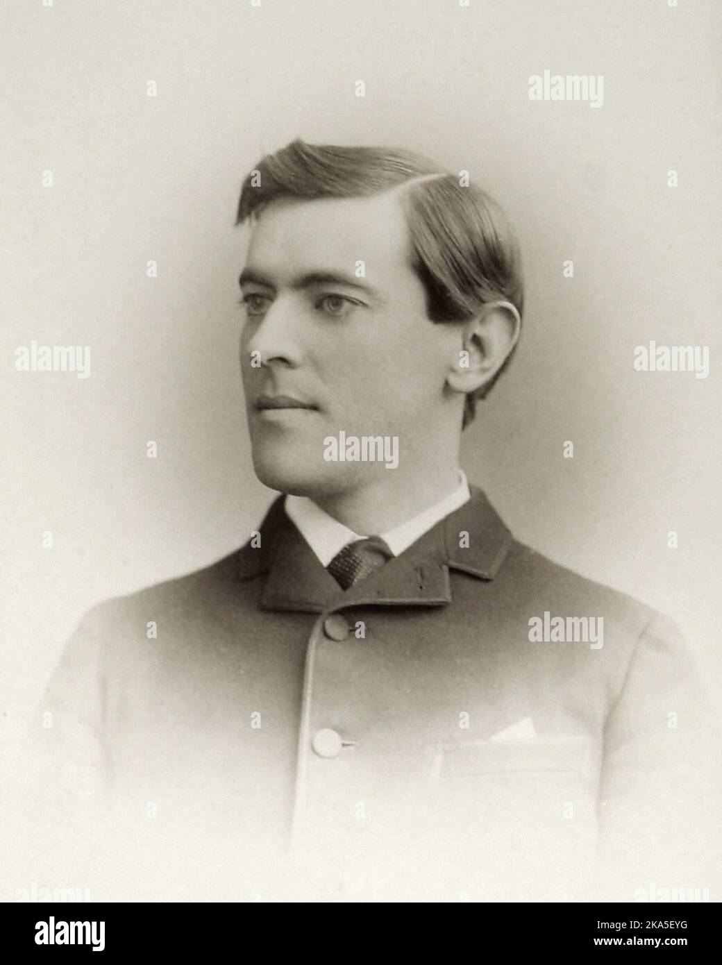 Ein Porträt von Woodrow Wilson aus dem Jahr 1875, als er 19 Jahre alt war. Stockfoto