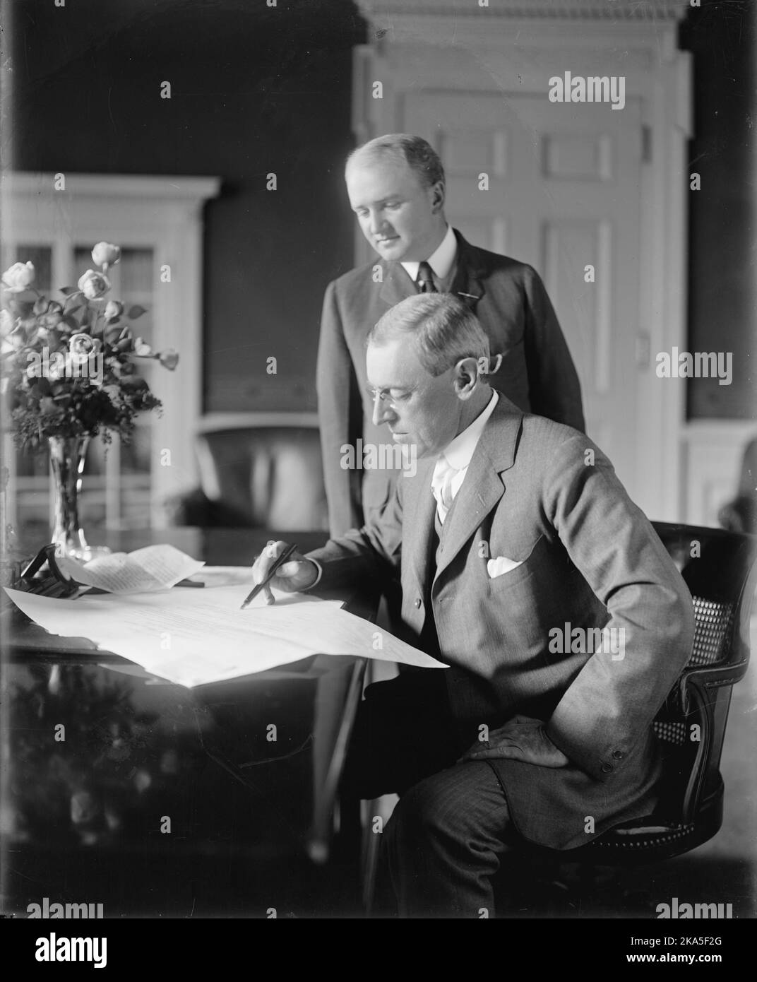 Präsident Wilson und sein Privatsekretär Joseph Tumulty Stockfoto