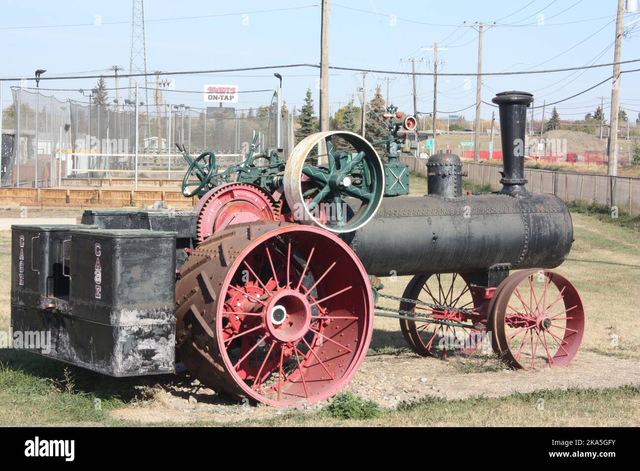 Zugmaschine vor dem Museum of Western Development am Stadtrand von Saskatoon, Saskatchewan, Kanada Stockfoto