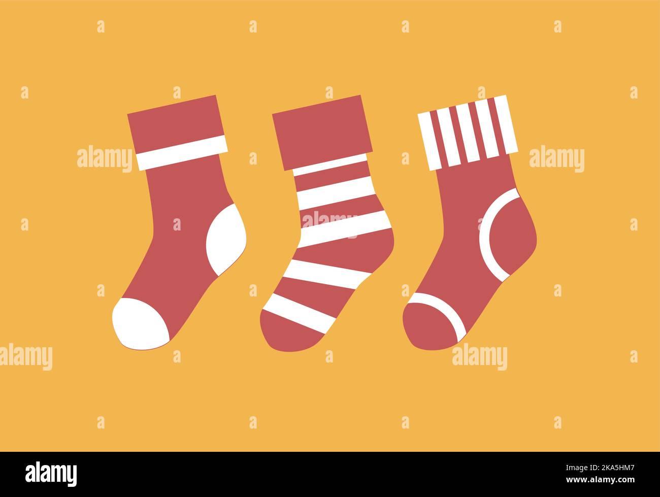 Gestrickte Socken für Geschenke, Spaß im Winter Stock Vektor