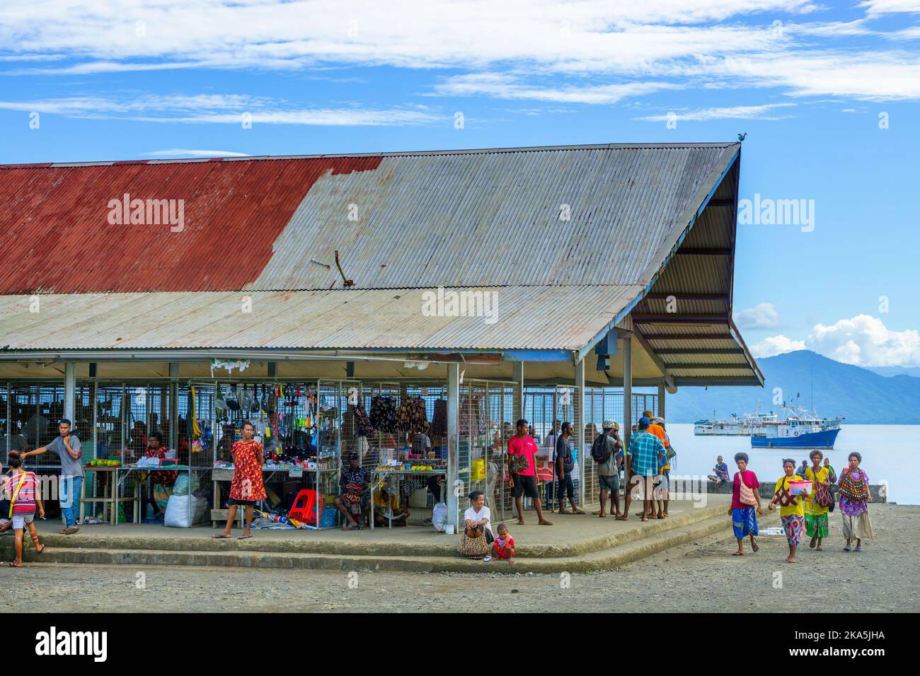 Informeller Markt In Der Sanderson Bay, Alotau, Milne Bay, Papua-Neuguinea Stockfoto
