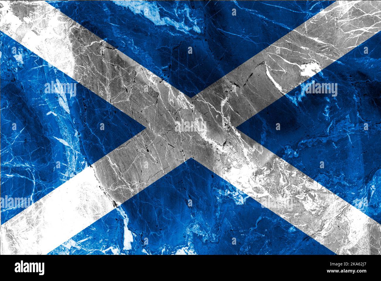 Die Flagge von Schottland ist die Nationalflagge von Schottland Stockfoto