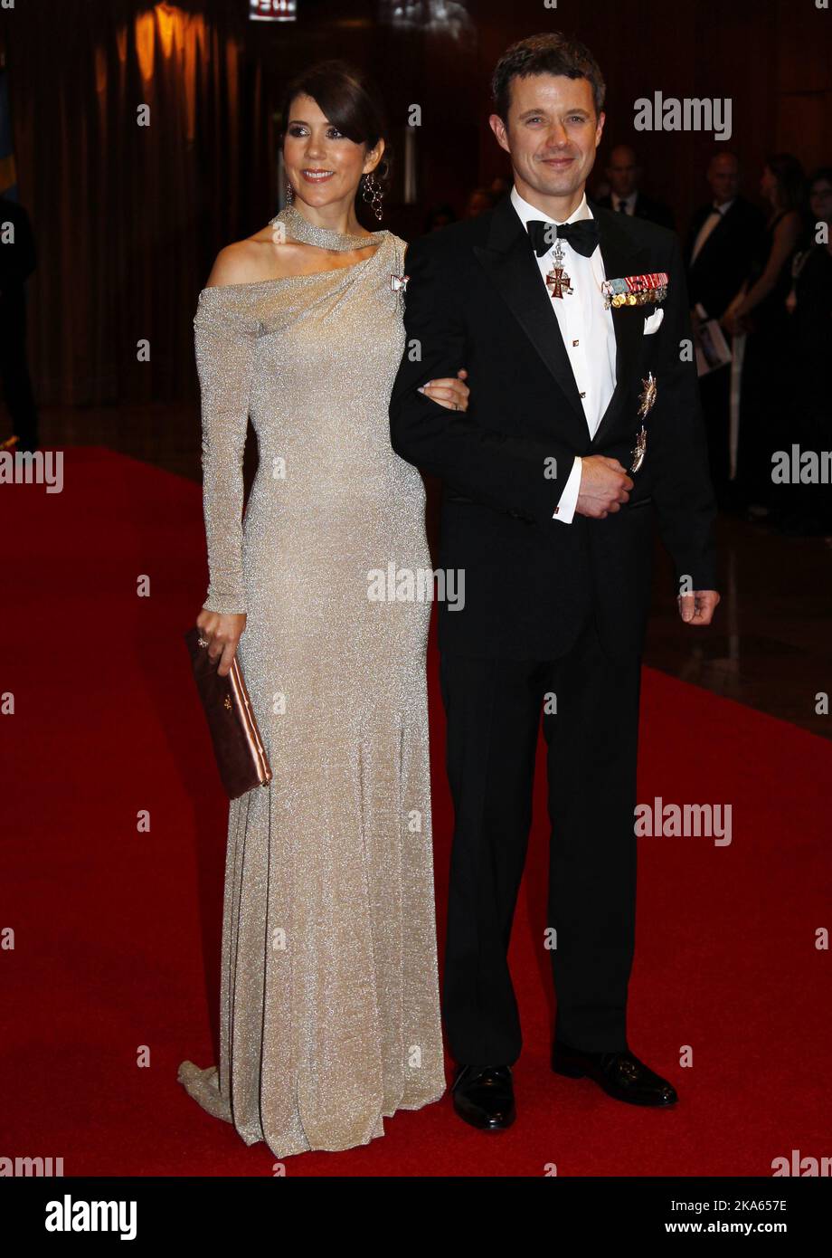 Die dänische Crownprincecouple Frederik und Mary kommen zu einer Veranstaltung unter der Schirmherrschaft der American-Scandinavian Foundation in New York Freitag Abend, den 21. Oktober. 2011. Foto Lise Aserud / Scanpix Norwegen Stockfoto