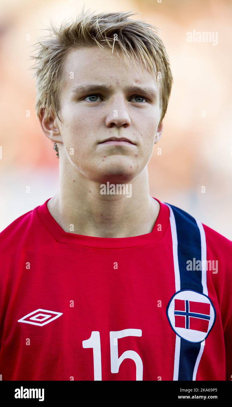 Drammen, Norwegen 20140904. Martin Oedegaard in Aktion während des EM-Qualifikationsspiels im Fußball für U21 Nationalmannschaften zwischen Norwegen und Portugal im Marienlyst-Stadion. Das Spiel endete am 1-2. Foto: Vegard Wivestad Groett / NTB scanpix Stockfoto