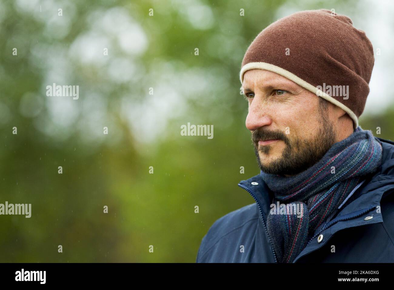 Gjerdrum, Norwegen 20150916. Kronprinz Haakon besucht Gjerdrum während der Paartour durch Akershus County am Mittwoch. Foto: Vegard Wivestad Grott / NTB scanpix Stockfoto