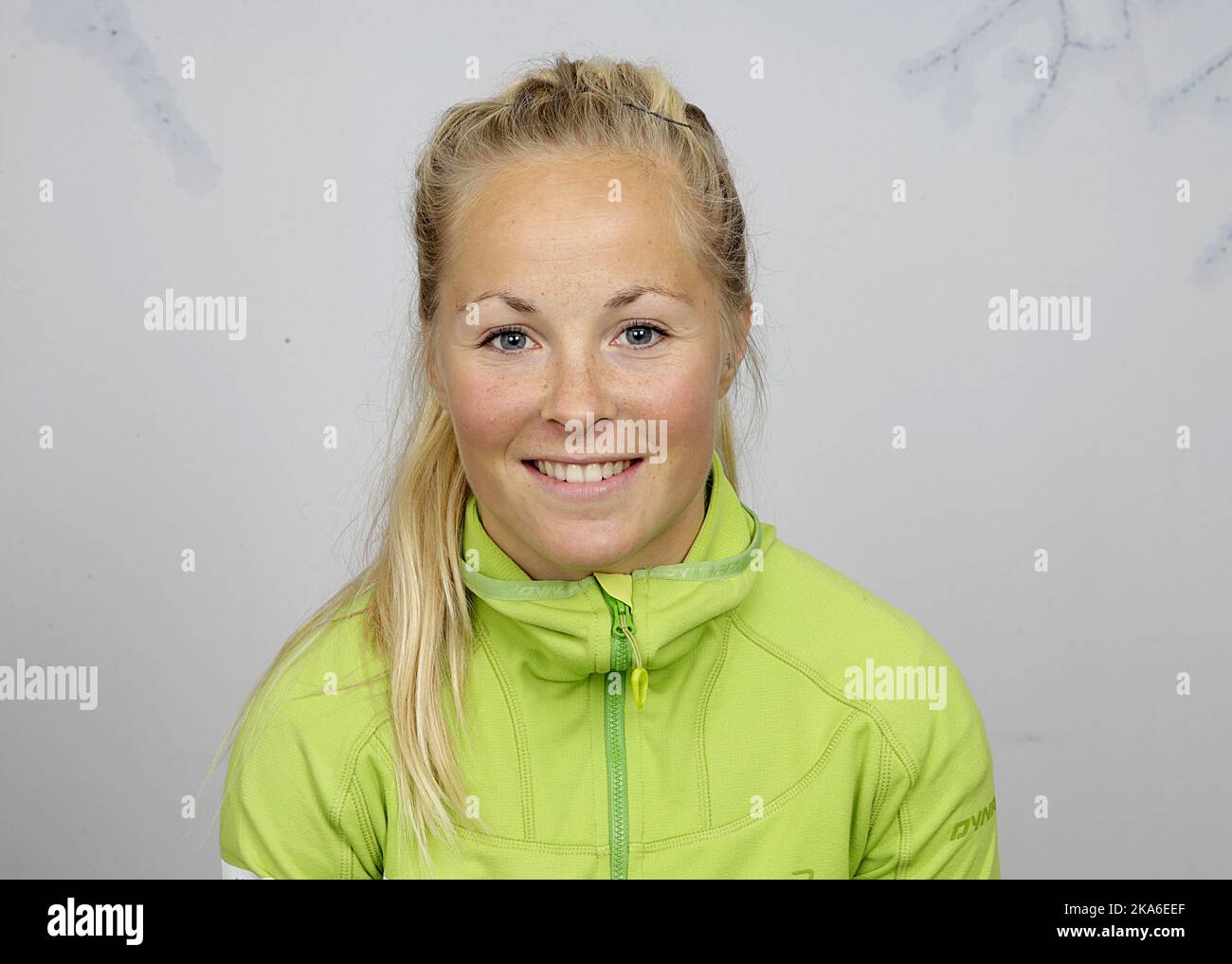 Oslo, Norwegen 20151014. Starttreffen des norwegischen Skiverbandes im Ullevaal Stadium am Mittwochmorgen. Randonee-Skifahrerin Malene Blikken Haukoy. Foto: Vidar Ruud / NTB scanpix Stockfoto