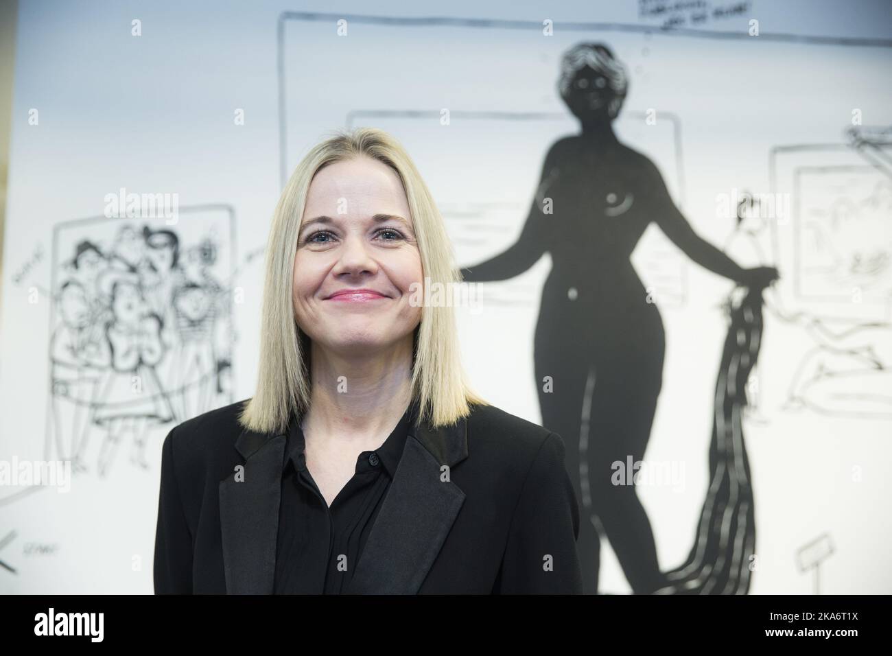 OSLO, Norwegen 20170206. Karin Hindsbo ist die Nachfolgerin von Audun Eckhoff als Direktorin des Nationalmuseums für eine befristete Amtszeit von sechs Jahren. Hindsbo kommt von ihrem Job als Direktorin des CODE Bergen Art Museum. Sie wird das Amt am 1. Juni 2017 übernehmen. Foto: Berit Roald / NTB scanpix Stockfoto
