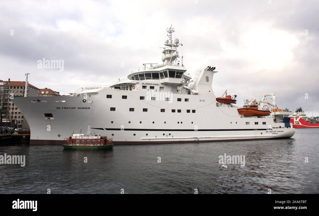 Bergen, Norwegen 20170221. Das neue Forschungsschiff R/V Dr. Fridtjof