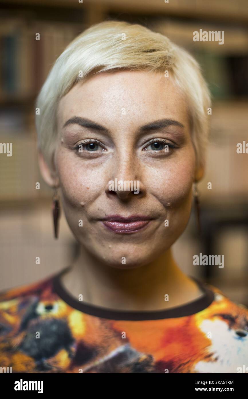 Oslo, Norwegen 20170307. Die finnische Autorin Laura Lindstedt wird für den Literaturpreis des Nordischen Rates nominiert. Foto: Haakon Mosvold Larsen / NTB scanpix Stockfoto