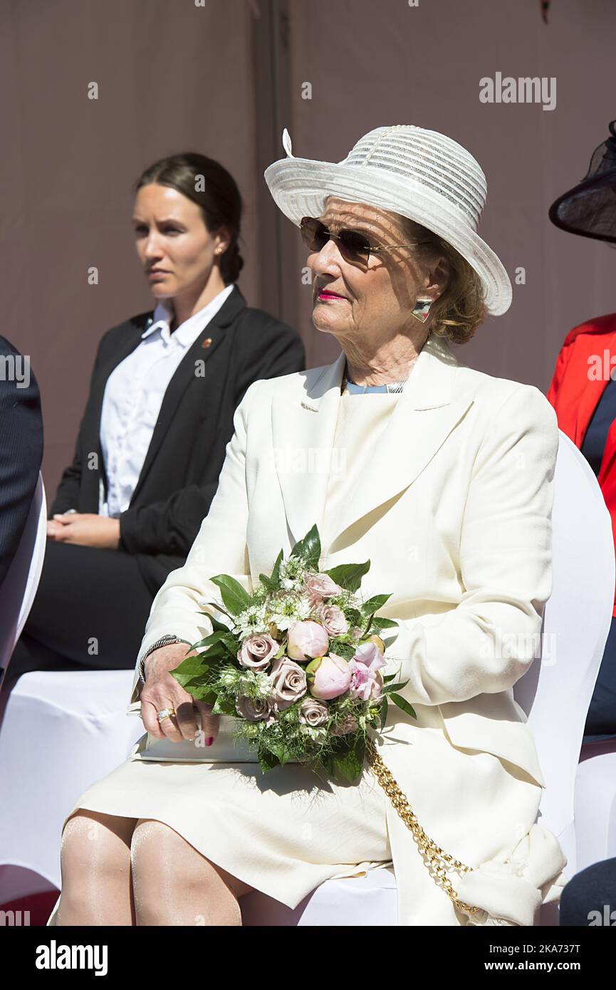 Bergen, Norwegen 20180523. HM Dronning Sonja bei der Eröffnung des Bergen International Festival 66.. Foto: Marit Hommedaille / NTB scanpi Stockfoto