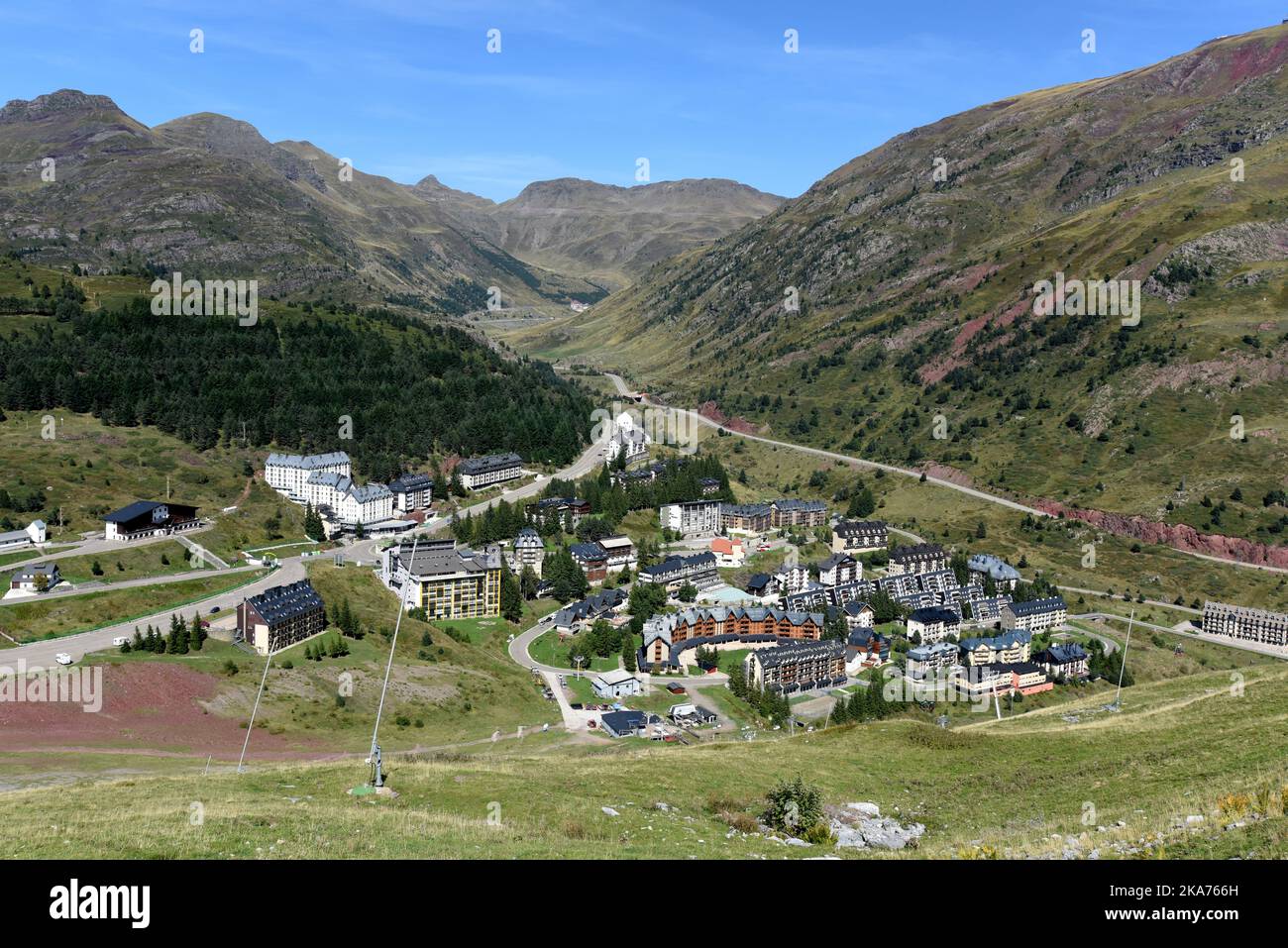 Col du Somport in den pyrenäen an der Grenze zu Frankreich und Spanien Canfranc Spanien Stockfoto