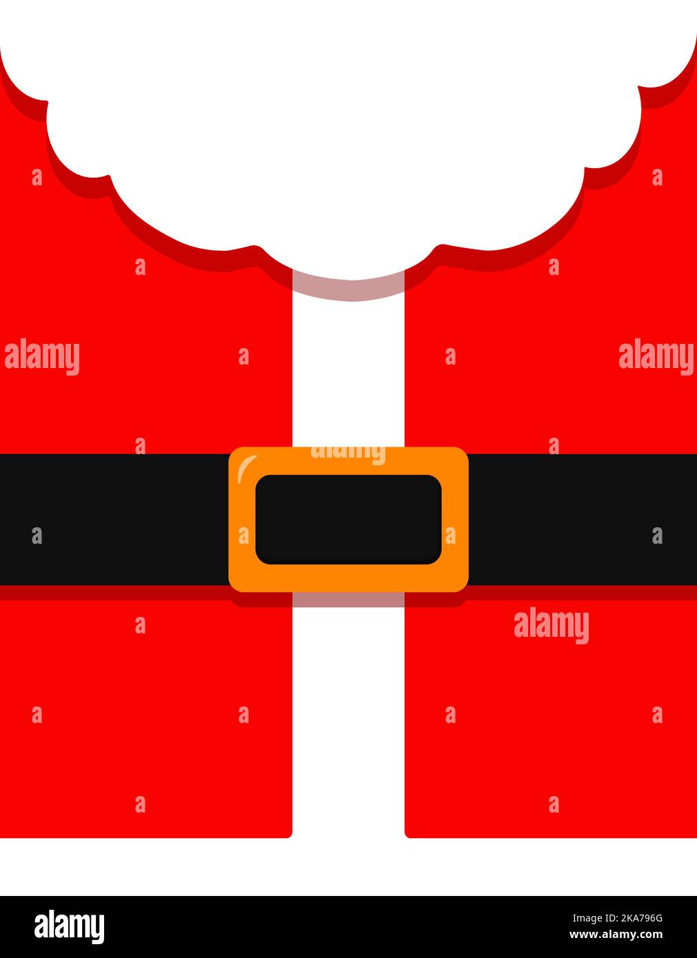 Weihnachtsmann mit Bart und Bauch. Weihnachtskarte. Weihnachtsanzug. Stock Vektor