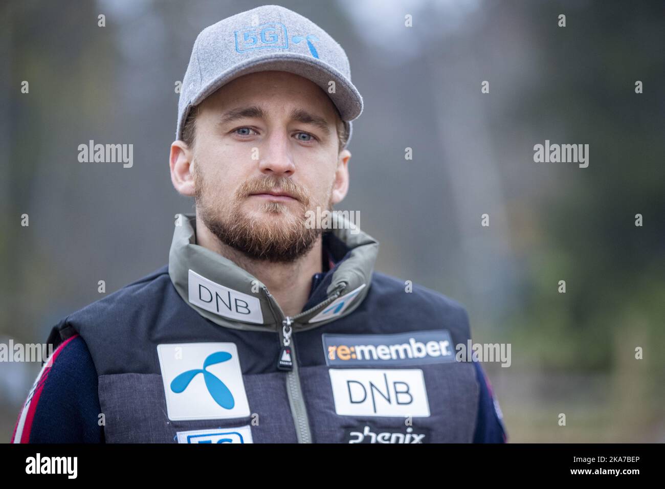 Oslo 20211029. Der Alpinist Rasmus windingstad bei einer Pressekonferenz auf dem olympischen Gipfel zusammen mit dem norwegischen Ski-Nationalteam. Foto: Javad Parsa / NTB Stockfoto