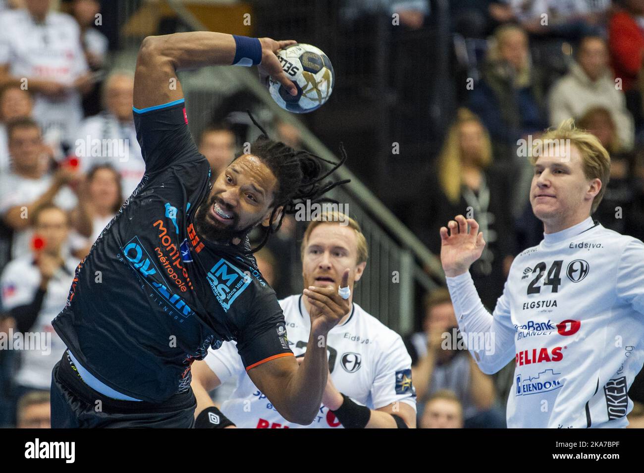 Elverum 20211117. Gilberto Duarte Brito von Montpellier beim Handballspiel zwischen Elverum und Montpellier in der Terningen Arena. Foto: Annika Byrde / NTB Stockfoto