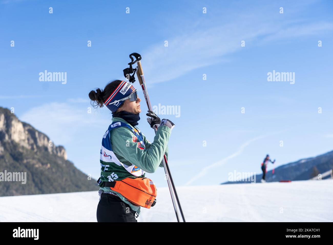 Lake Tesero, Italien 20220102. Heidi Weng beim Training im Fleimstal vor den letzten beiden Etappen der Tour de Ski. Foto: Terje Pedersen / NTB Stockfoto