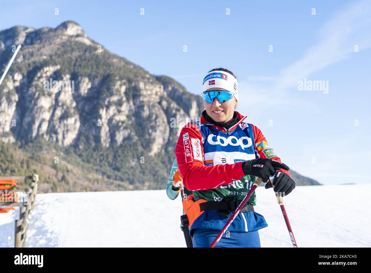 Lake Tesero, Italien 20220102. Tiril Udnes Weng beim Training im Fleimstal vor den letzten beiden Etappen der Tour de Ski. Foto: Terje Pedersen / NTB Stockfoto