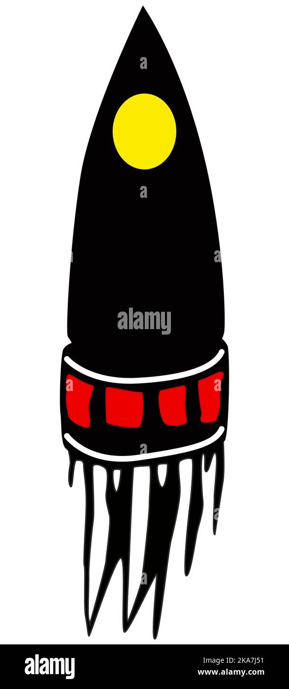 Cartoon Raumschiff mit Rumpf wie Tintenfisch isoliert auf weiß. Vektordesign-Element. Stock Vektor