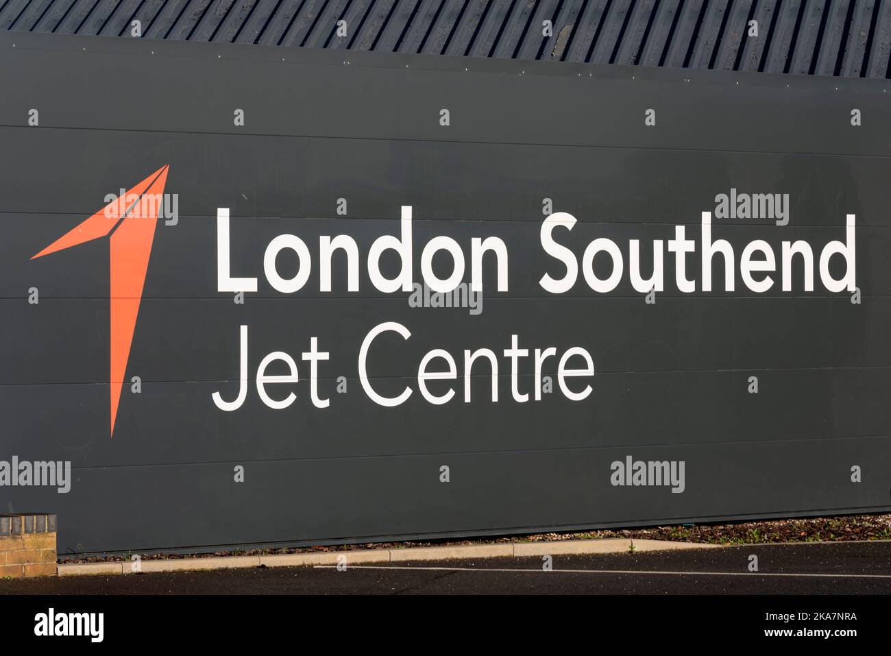 Jet Center am Flughafen London Southend, Southend on Sea, Essex, Großbritannien. FBO-Einrichtungen (Fixed Based Operator) für private Geschäftsreisen Stockfoto