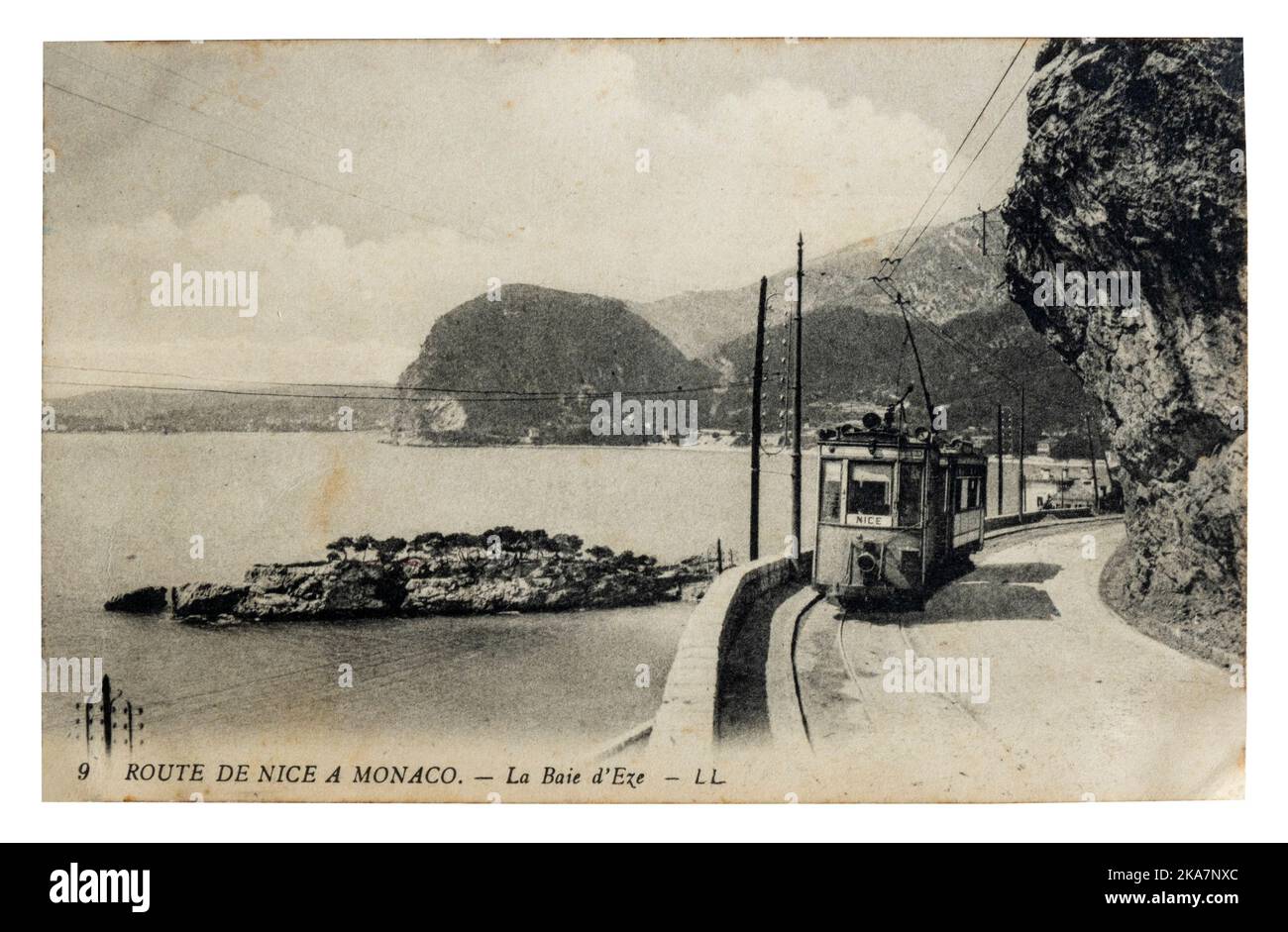 Monaco, Frankreich - um 1921: Postkartenstraße von Nizza nach Monaco Stockfoto