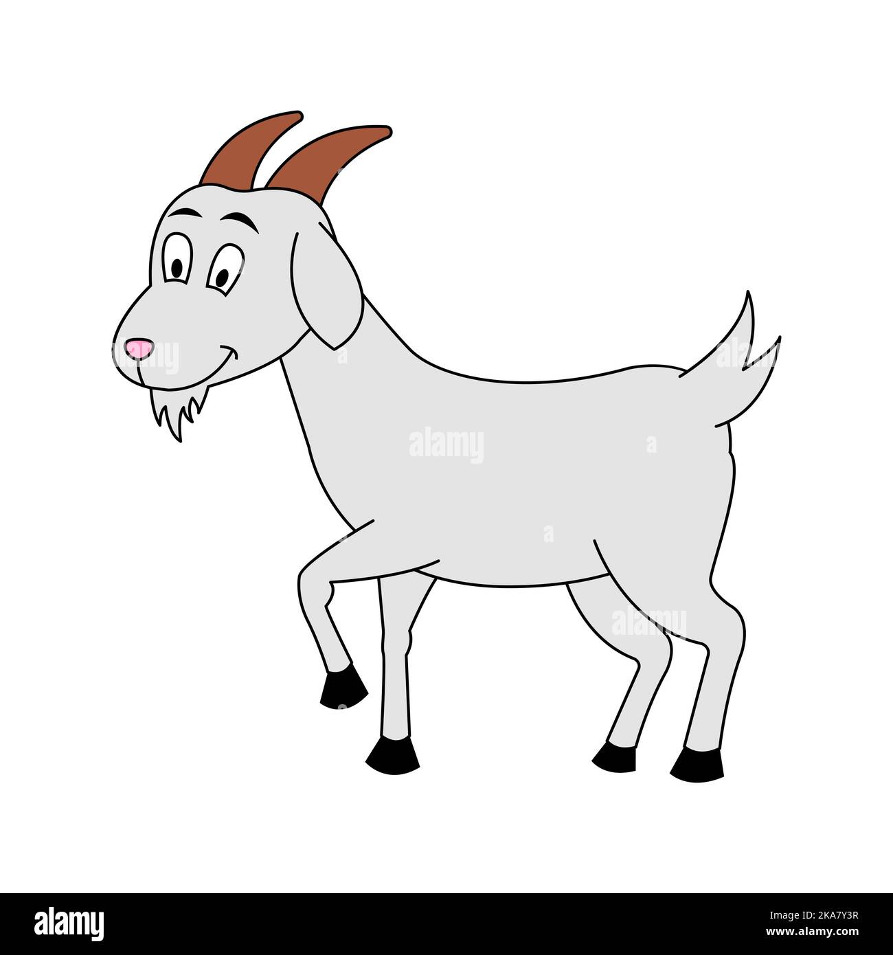 Niedliches Tier der Ziege auf Cartoon-Version, Vektor-Illustration Stock Vektor