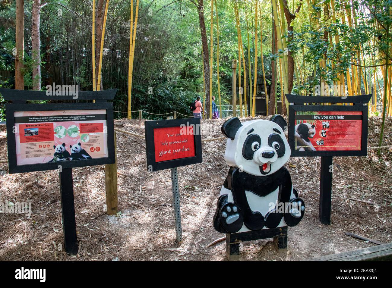 Atlanta USA 8. Oct 2022: Die Panda-Spendenbox im Zoo Atlanta. Stockfoto