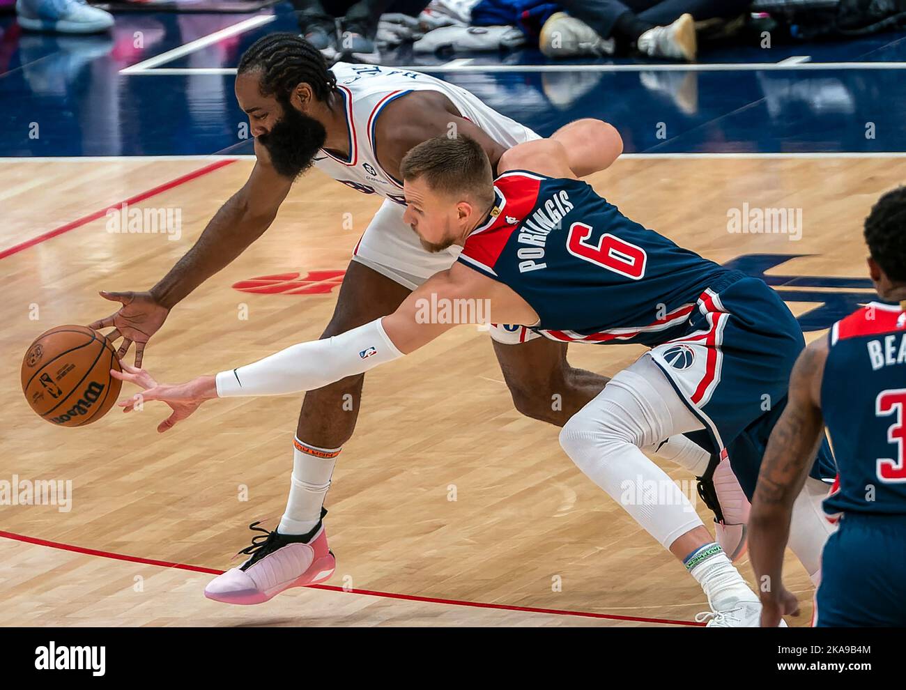 NBA Basketball die Washington Wizards spielen gegen die philadelphia 76ers. Stockfoto