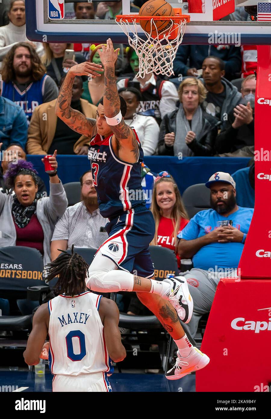 NBA Basketball die Washington Wizards spielen gegen die philadelphia 76ers. Stockfoto