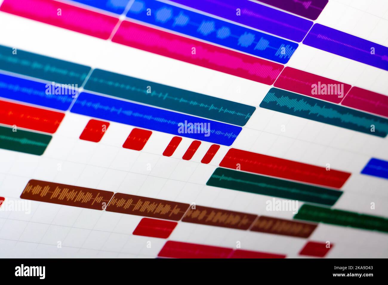 Eine digitale Audio-Workstation oder DAW zum Komponieren und Produzieren von Musik Stockfoto