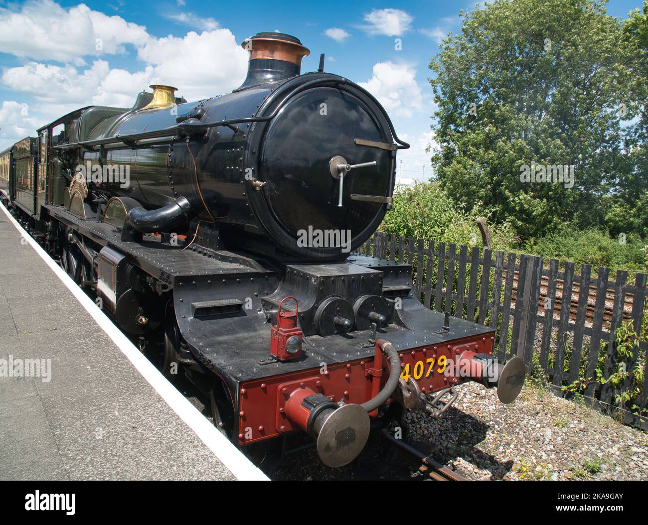 Dampflokomotive Nr. 4079 „Pendennis Castle“ im Didcot Railway Center, Didcot, Oxfordshire Stockfoto