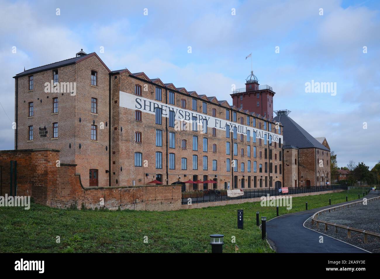 Ditherington Flax Mill in Shrewsbury, dem weltweit ersten eisenumrahmten Gebäude Stockfoto