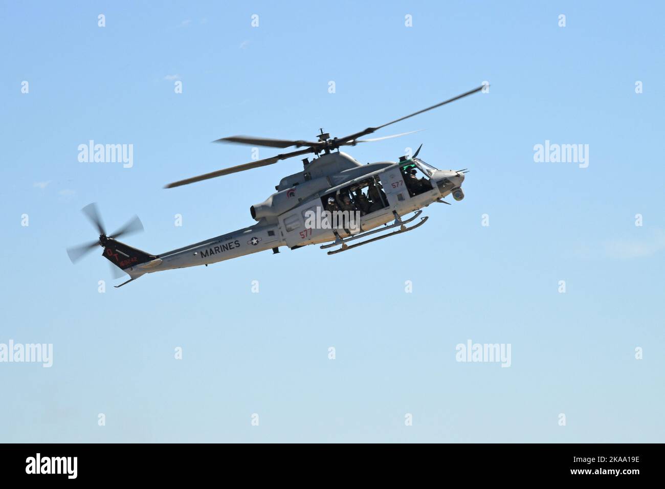 USMC UH-1Y Venom im Flug Stockfoto